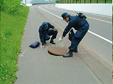 北海道洞爺湖サミットの警戒に当たる警察官