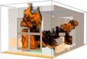 建物の燃焼性状に関するシミュレーション