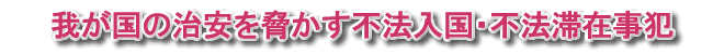 我が国の治安を脅かす不法入国・不法滞在事犯