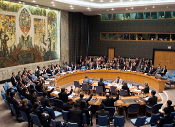北朝鮮に対する決議第1874号を全会一致で採択した国連安全保障理事会（6月12日）（時事）