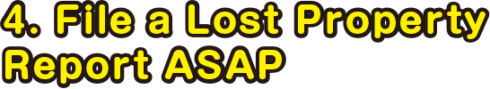 4. File a Lost Property Report ASAP