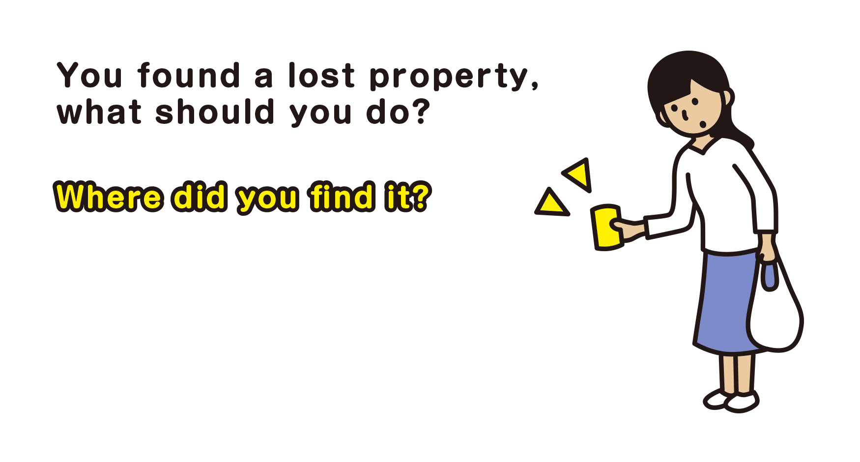 You found a lost property, what should you do?　Where did you find it?