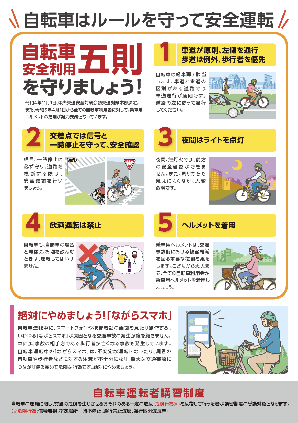 自転車の安全利用広報啓発用リーフレット