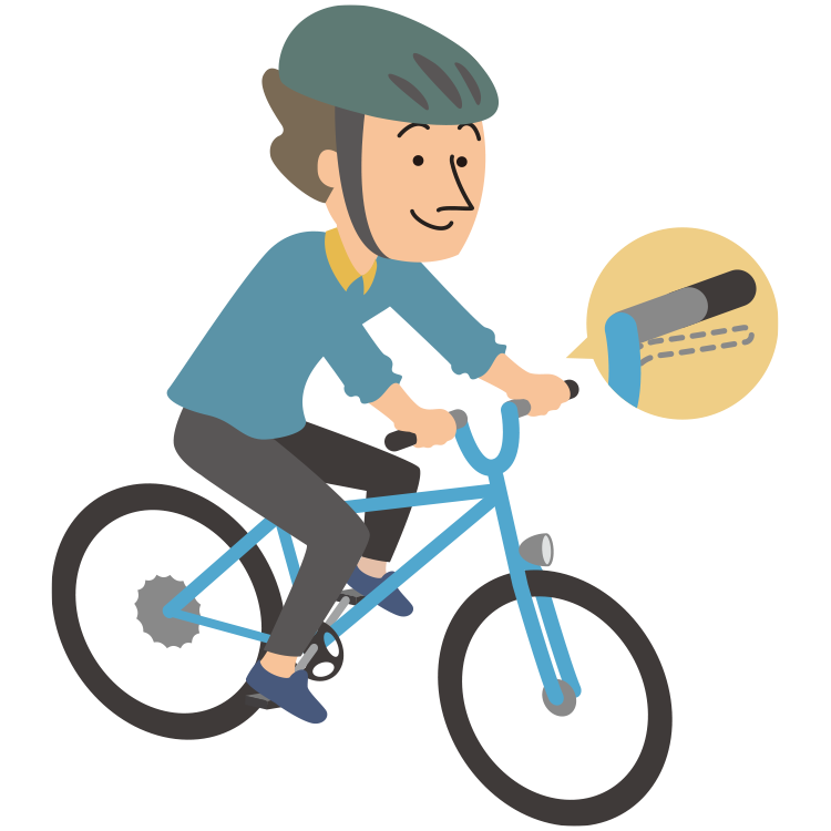 自転車制動装置不良のイラスト