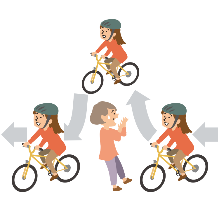 違反により 歩行者が立ち止まった人のイラスト