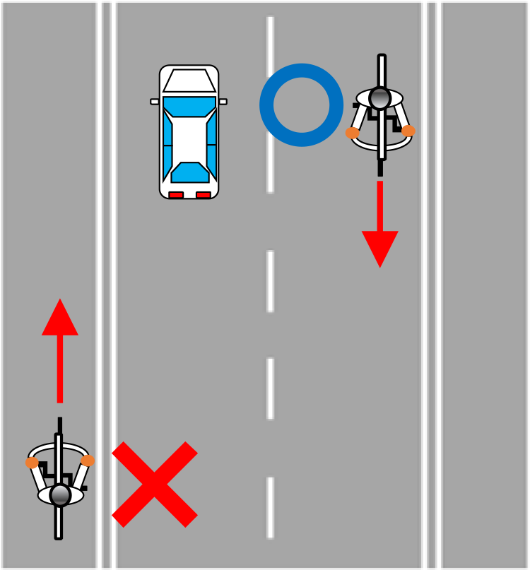 歩行者用路側帯のイラスト