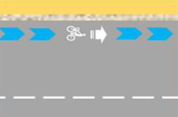 矢羽根型路面表示