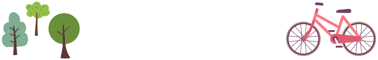 自転車と木々のイラスト
