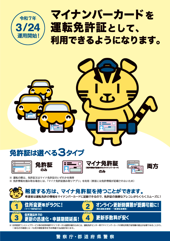 令和４年改正道路交通法（マイナンバーカードと運転免許証の一体化）ポスター