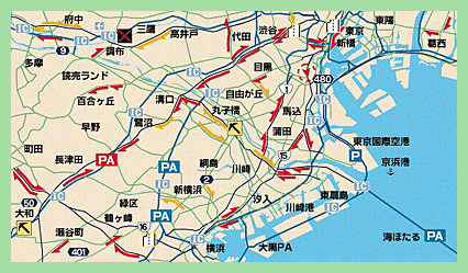 図5-21　VICS対応型カーナビゲーション装置の画面表示