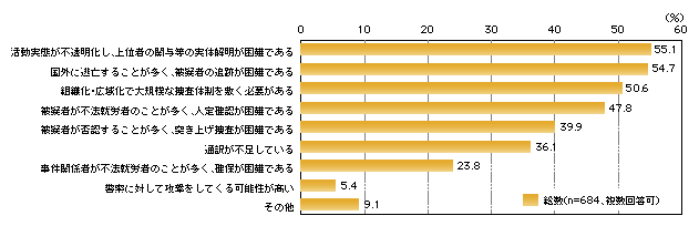 図-31　来日外国人犯罪捜査が困難であると感じる具体的理由