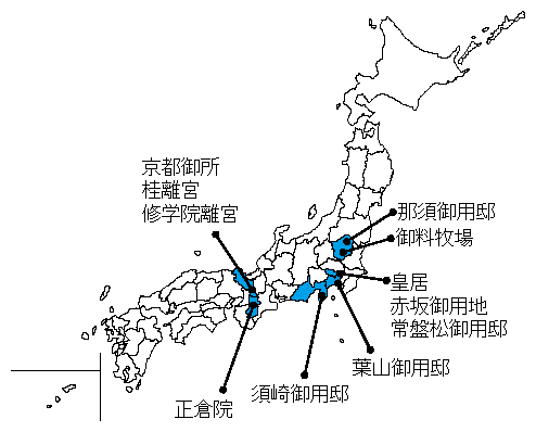 図5-15　皇宮警察本部の勤務地