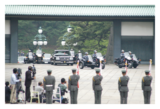 サイドカーによる国賓の護衛