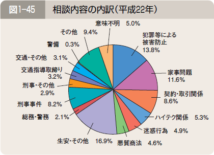 図１―４５ 相談内容の内訳（平成２２年）