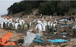 半径２０キロメートル圏内における捜索（写真1）