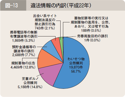 図―１３ 違法情報の内訳（平成２２年）