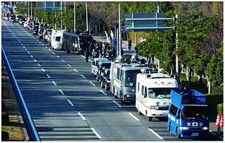 右翼の抗議行動（1月、千葉）