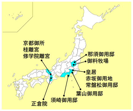 図6-13　皇宮警察本部の勤務地