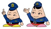 福島県警察本部マスコットキャラクター　福ぼうしくん福ぼうしさん