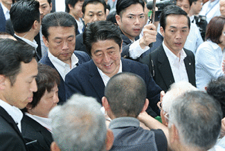 参議院通常選挙に伴う警護警備（7月、福島）（時事）