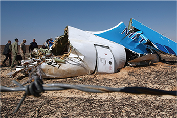 エジプトにおけるロシア旅客機墜落事件（TASS/アフロ）