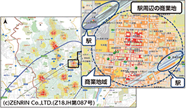 GISを活用した交通事故分析（大阪府警察作成）