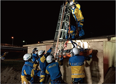 夜間における救出救助訓練（神奈川県）