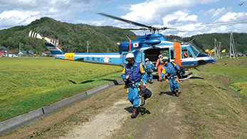 警察用航空機（ヘリコプター）による派遣部隊員の輸送