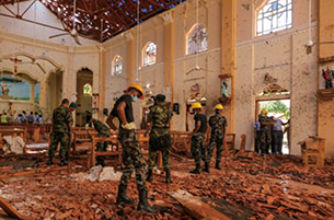 スリランカにおける連続爆破テロ事件（NurPhoto）