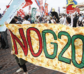 G20大阪サミットに対する抗議行動（共同通信）