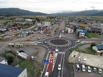 環状交差点(北海道檜山郡上ノ国町)