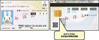 運転免許証とマイナンバーカードの一体化（イメージ）