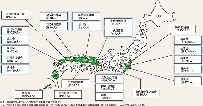 図表4-2　指定暴力団一覧表