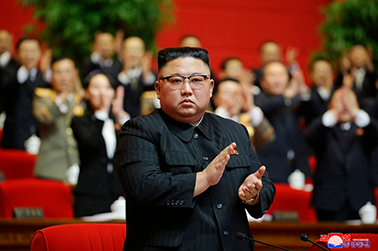 朝鮮労働党第8回大会における金正恩総書記(写真提供:朝鮮通信/共同通信イメージズ)