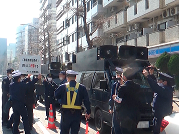 街頭宣伝活動に対する取締り状況（2月、東京）