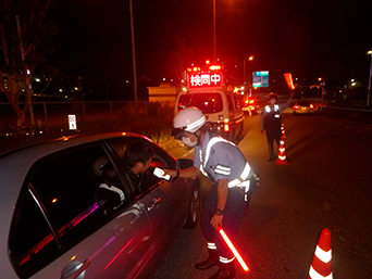 飲酒運転取締りの検問実施状況