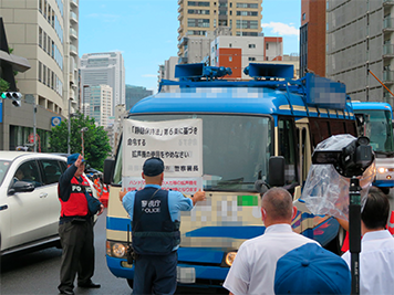 街頭宣伝活動に対する取締り状況(8月、東京)