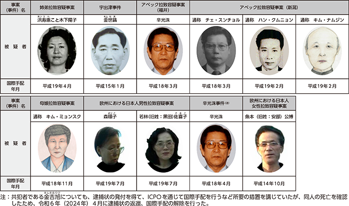 図表6-3 国際手配被疑者(拉致容疑事案関係)
