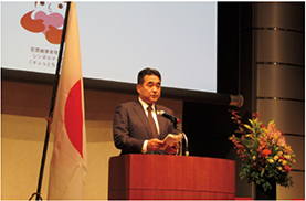 「犯罪被害者週間」中央イベントで挨拶する国家公安委員会委員長