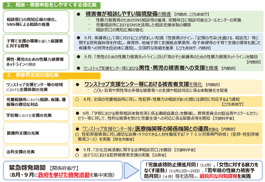 こども・若者の性被害防止のための緊急対策パッケージの実施の加速化