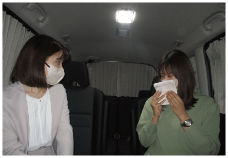 被害者支援用車両内の様子(模擬)