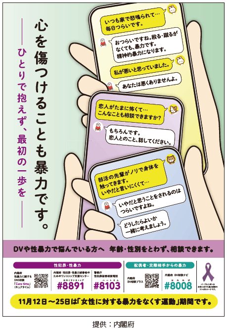 女性に対する暴力をなくす運動のポスター