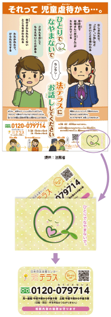 児童虐待をテーマにした
ＤＶ等被害者法律相談援助広報用ポスター