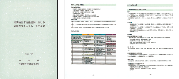 民間被害者支援団体における研修カリキュラム・モデル案の写真