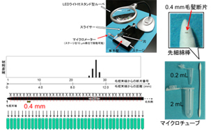 Drug-distribution measurement in a hair.