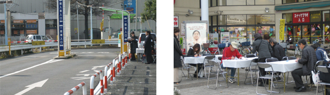 シートベルト着用の調査風景